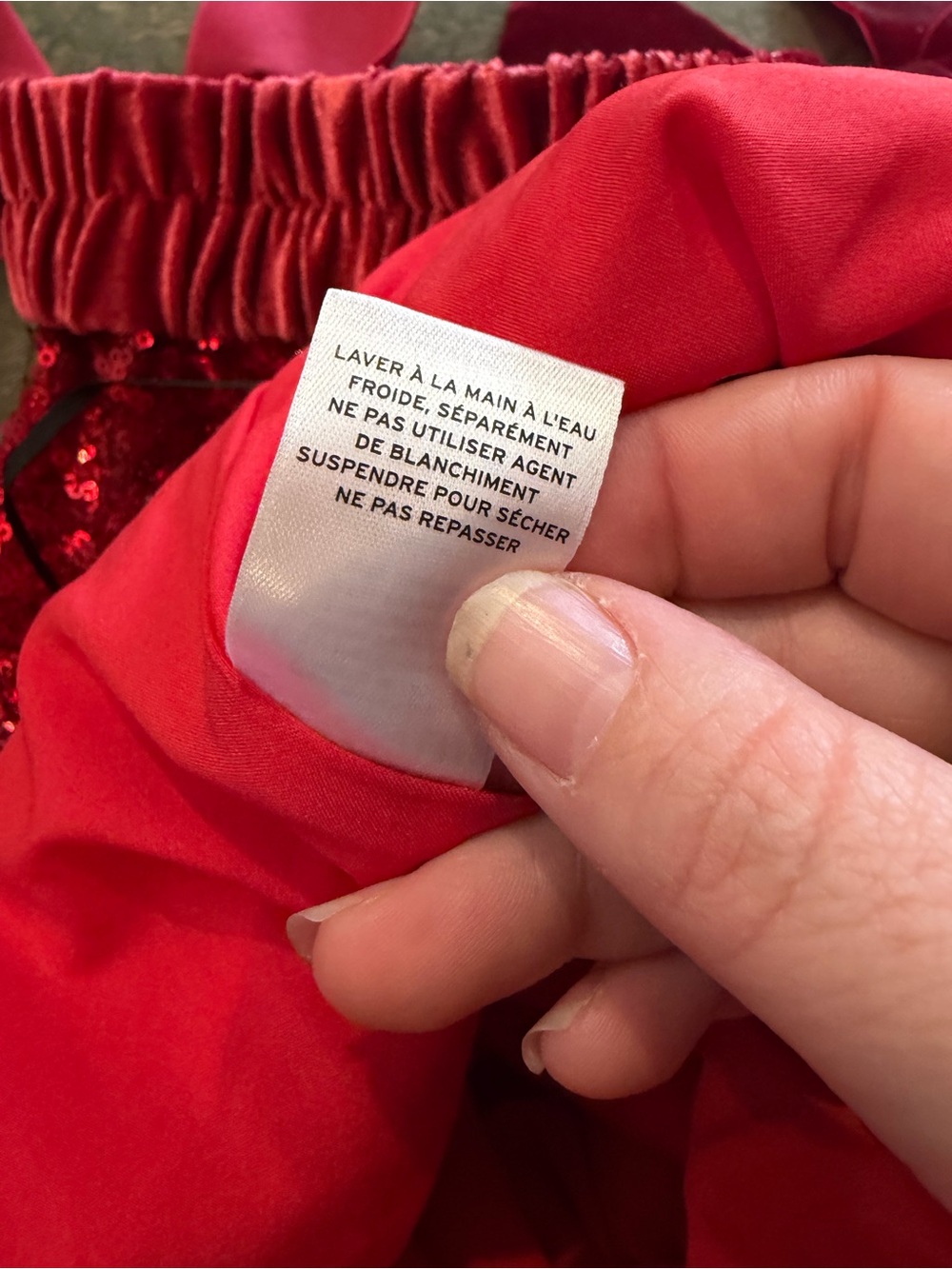 Jingle All The Way Red Sequin Party Track Pants, w/ Velvet Bows and High Waist - Picture 9 of 9